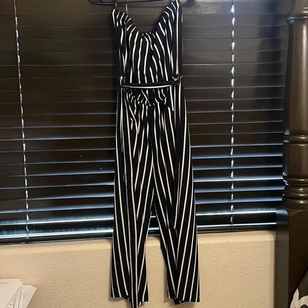 Papaya, romper, black & whit striped, romper, small